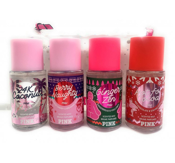 Victoria’s Secret PINK Collection Holiday Mini Mist Gift Set,  Набор парфюмированных спреев 4 шт. в наборе